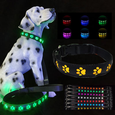acheter Ligne de chien à LED rechargeable éclairant la marche nocturne lumineuse décoration de rivets USB fabrication en ligne