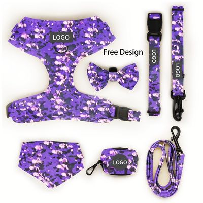acheter Concepteur de motifs d'impression personnalisés, ensemble de harnais pour chiens à rembourrage doux avec laisse de col de gilet réglable et bandeau à flèche en différentes couleurs fabrication en ligne