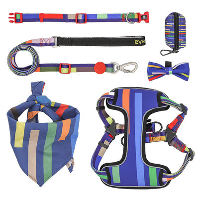 acheter Couleurs personnalisées Logo de harnais pour chiens Réflecteur Reversible Collier de luxe pour animaux de compagnie Harnais et laisse pour chiens plus gros fabrication en ligne