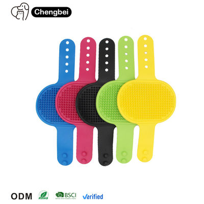 acheter Manche réglable brosse à bain pour chien TPR Massage caoutchouc peigne de curry fabrication en ligne