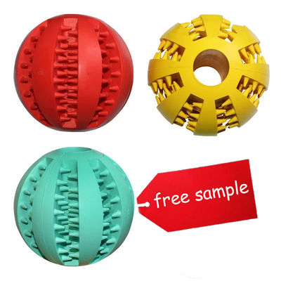 acheter Jouets à mâcher pour chiens Tpr Rubber Puppy Treat Toy Ball Ball pour animaux de compagnie en bleu clair/jaune/rouge/bleu foncé/orange/vert Couleurs fabrication en ligne
