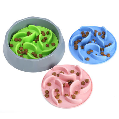 Non automatique Pet Slow Feeder Bowl pliable de silicone chat lent à nourrir