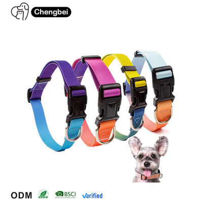Collier de chien Gradient de luxe réglable réversible solide Logo personnalisé
