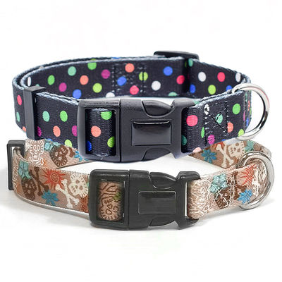 Collier de chien en polyester Martingale Boucle métallique personnalisée Sublimation or Pet personnalisé
