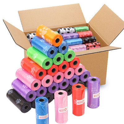 Sacs à excréments pour chiens compostables en HDPE Sacs à déchets pour animaux de compagnie biodégradables en rose rouge violet