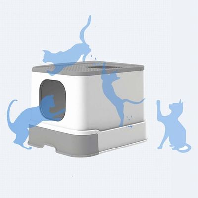 Boîte à litière auto-nettoyage blanche 600X500 mm OEM Boîte à litière automatique pour chat