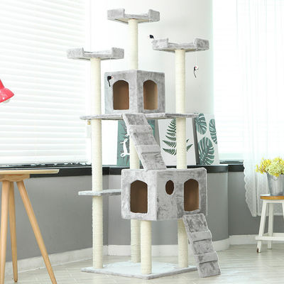 OEM ODM Cat Scratcher Blanc Grimpeur Plush Cat Scratcher Maison à l'arbre