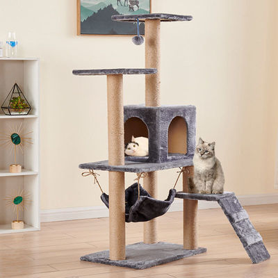 Maison d'arbre de chat grattant le poteau de la corde Sisal lourde