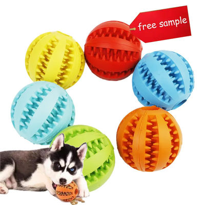 TPR en caoutchouc 5 cm Interactif Jouets à billes pour chiens Indestructible Ballon pour chien Bleu Orange Jaune