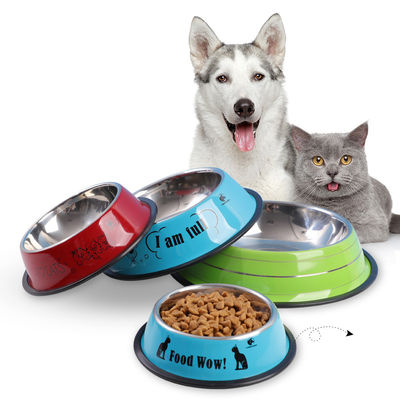 Pet Bowl Matériau en acier inoxydable antidérapant Sublimation personnalisée