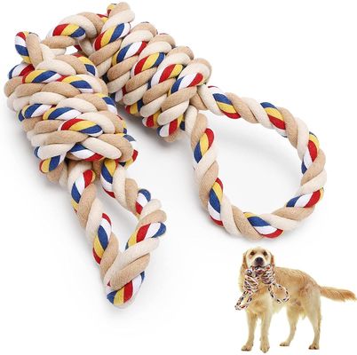 Chiens Jouet à corde hautement durable Grosse morsure interactive Pet Noeud Jouet Couleurs montrent la longévité