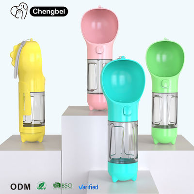Distributeur d'eau pour animaux de compagnie pliable 4 en 1 bouteille pour chien étanche à 300/500 ml chiot de voyage portable